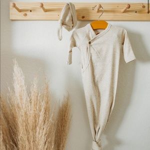 Brixton Phoenix Oatmeal Ribbed Knotted Gown Set